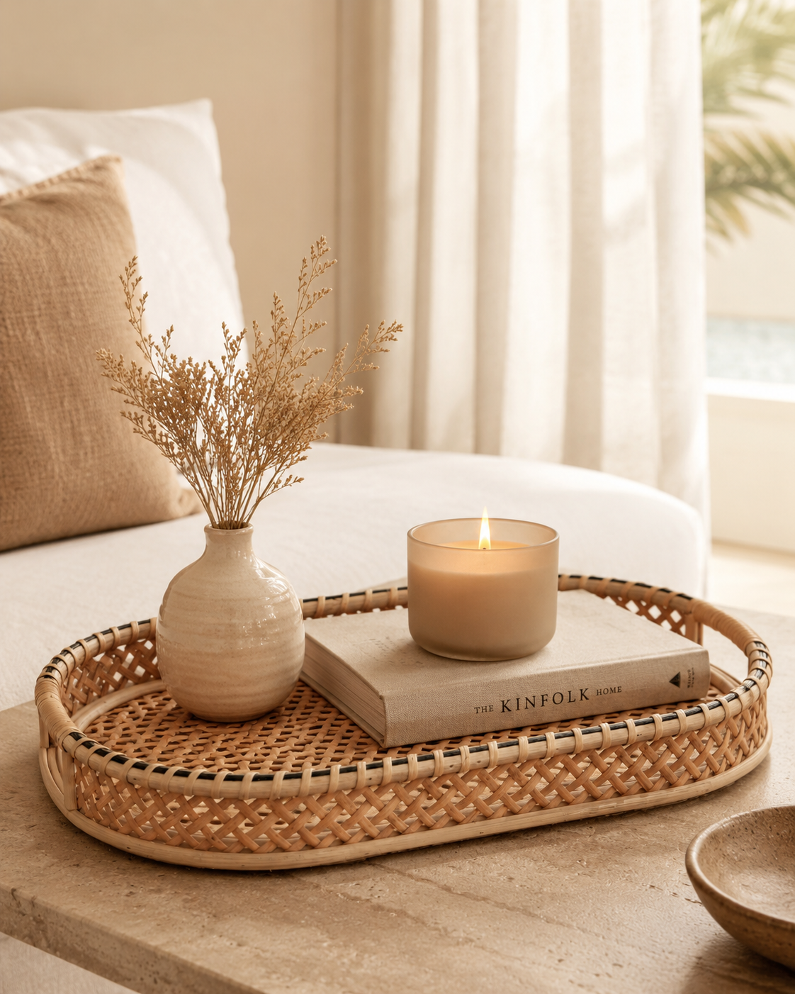 Nora Rattan Oval Tray