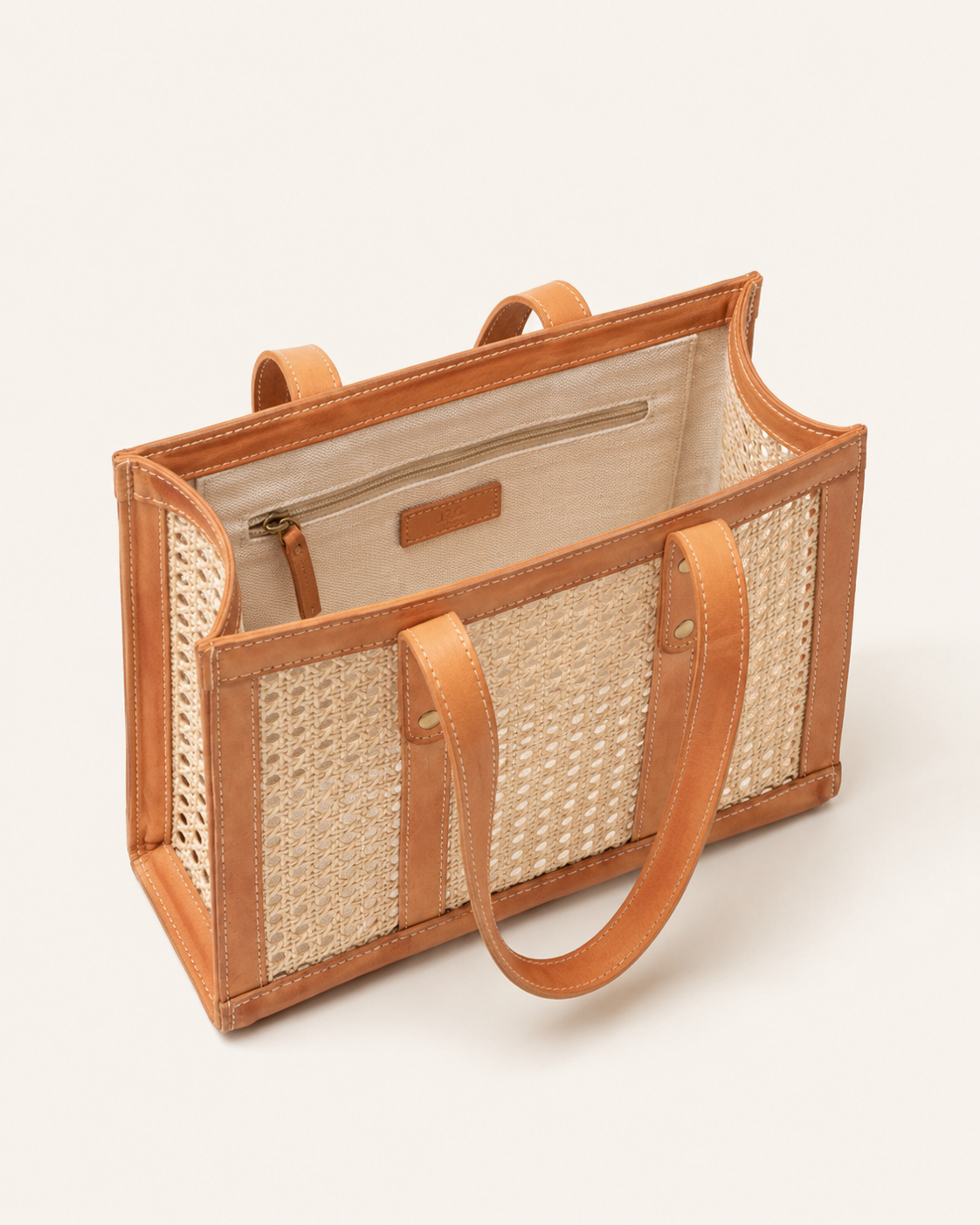 Raja Leather and Cane Everyday Bag