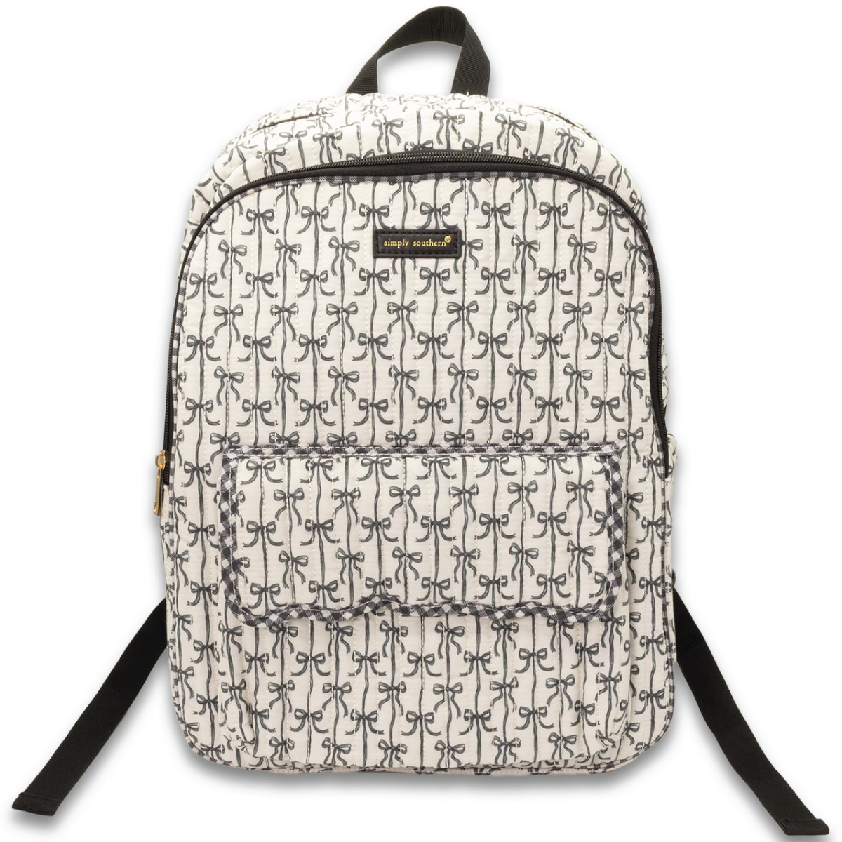 Simply Southernยฎ Quilted Backpack: Black Bow