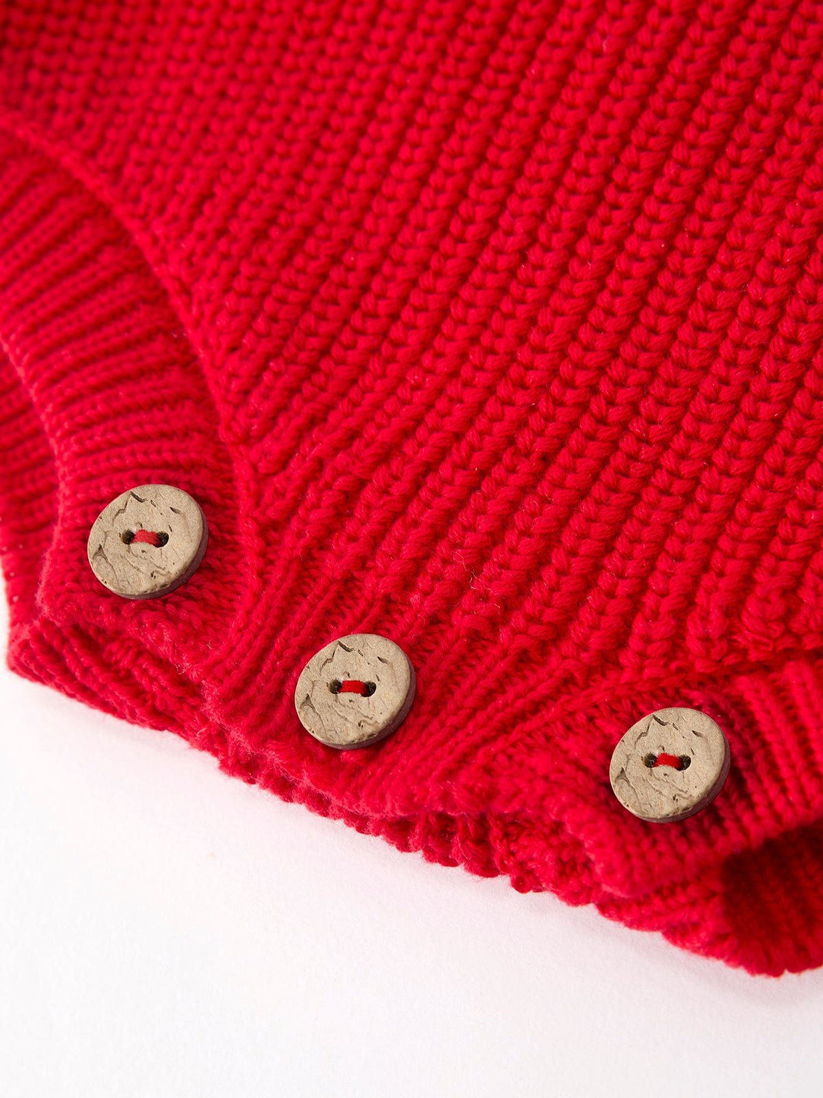 Red Christmas Girls โmerryโ Knit Baby Romper