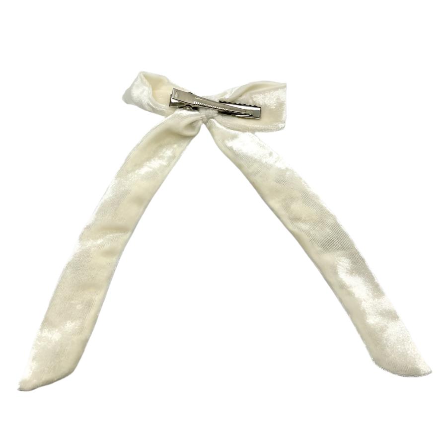 Ivory Crushed Velvet Christmas Bow