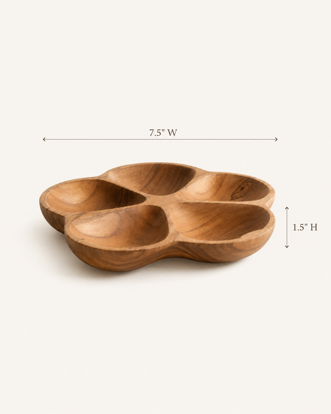 Flora Teak Divided Serving Dish