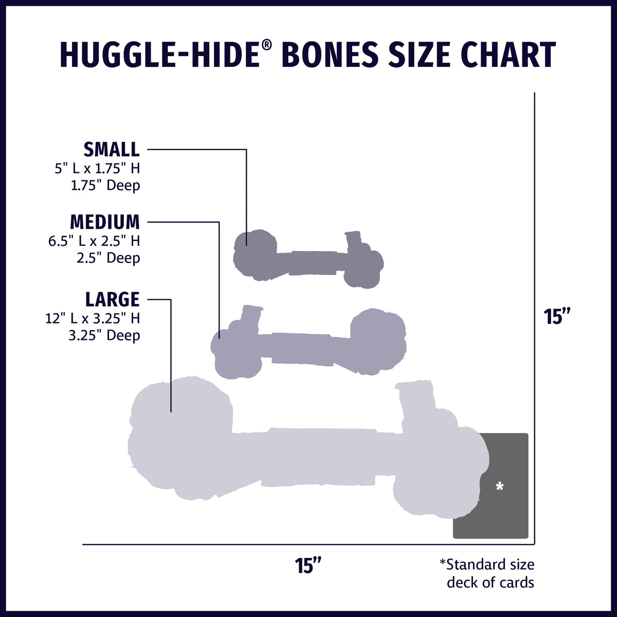 Huggle-Hideยฎ Natural Leather Bone Dog Toy, 3 Pack
