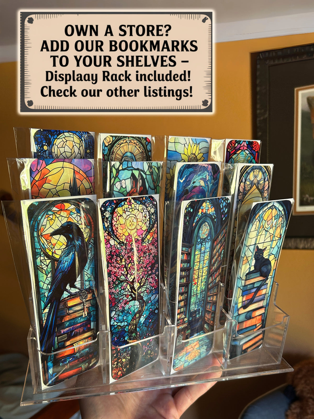 Alice in Wonderland Stained Glass Bookmark โ Whimsical Fairy Tale Art, Enchanting Wonderland Adventure