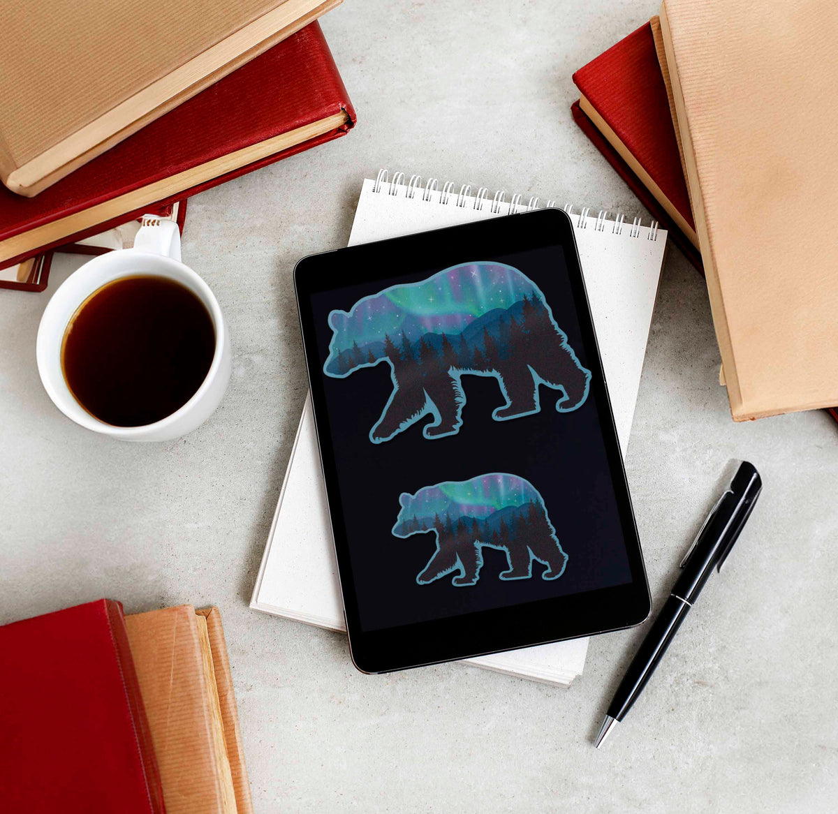 Northern Lights Bear Sticker