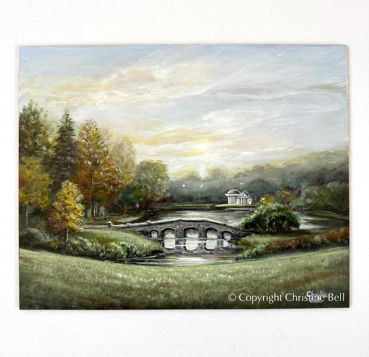 "A Romantic Journey" GICLรE PRINT Landscape Oil Painting, "Pride and Prejudice" Palladian Bridge