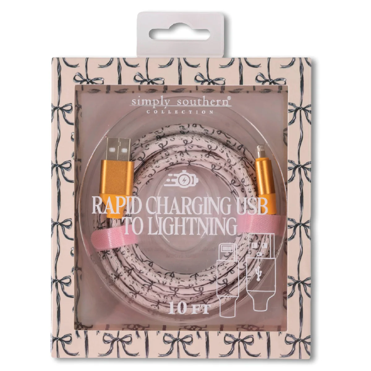 Simply Southerยฎ Tech Cable USB-Lightning: Black Bow