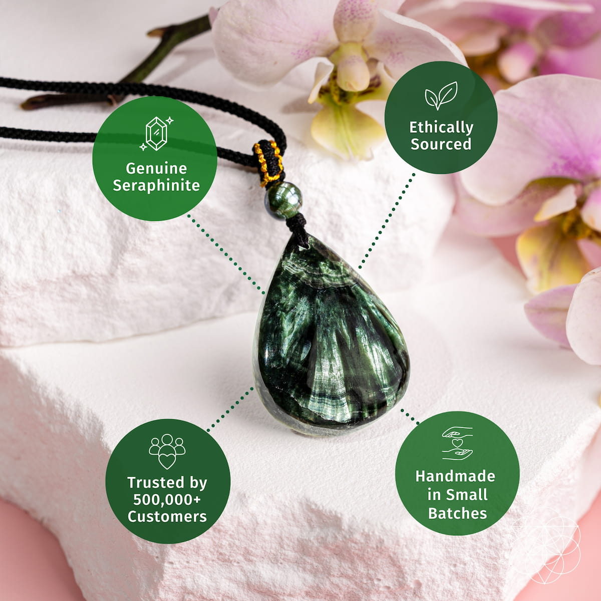 The Angel by My Side โ Rare Seraphinite Pendant