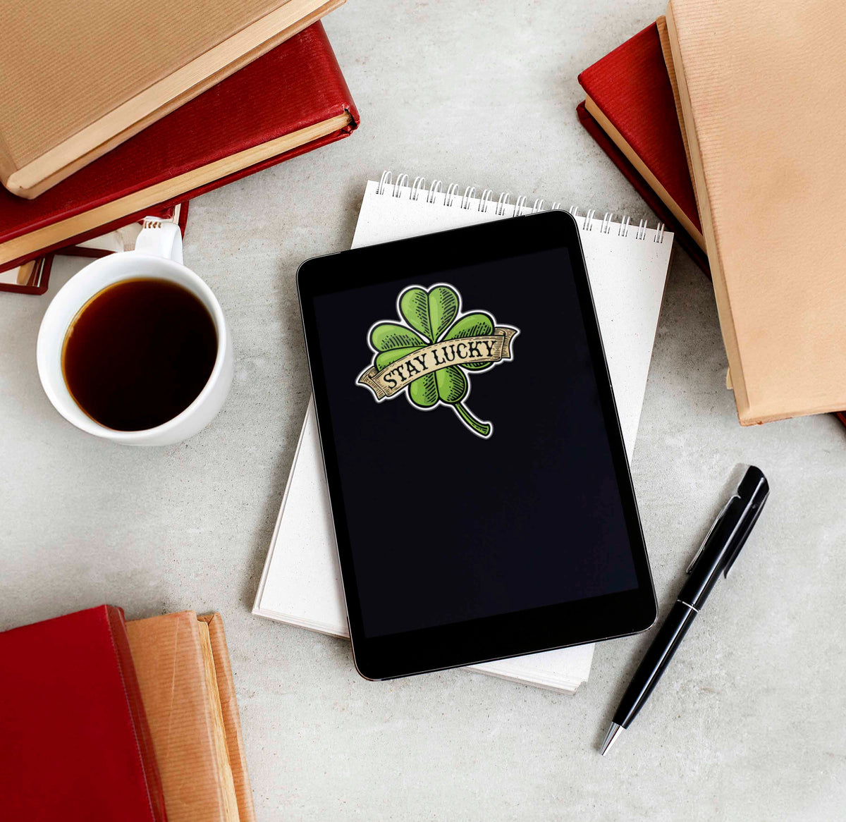 Stay Lucky Four Leaf Clover Sticker