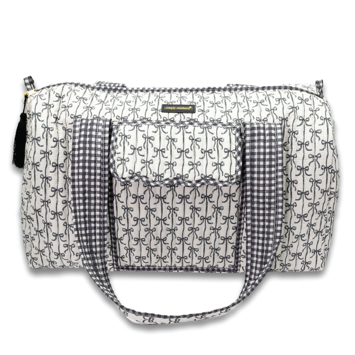 Simply Southernยฎ Quilted Duffle: Black Bow