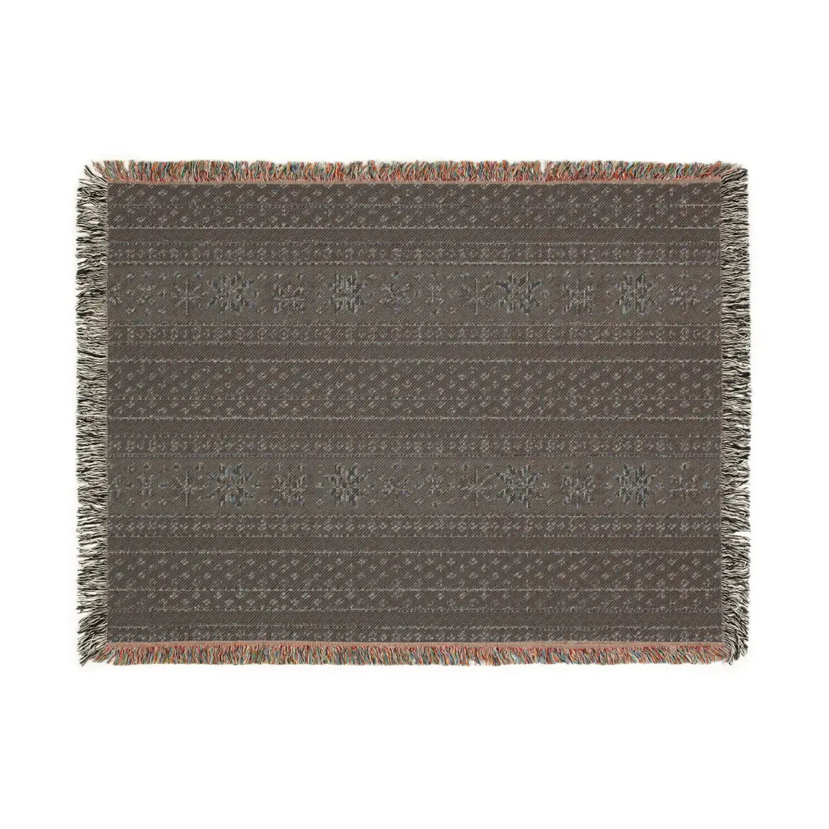 DipaliZ Cozy Woven Blanket Colorful Fringed Edges Cotton
