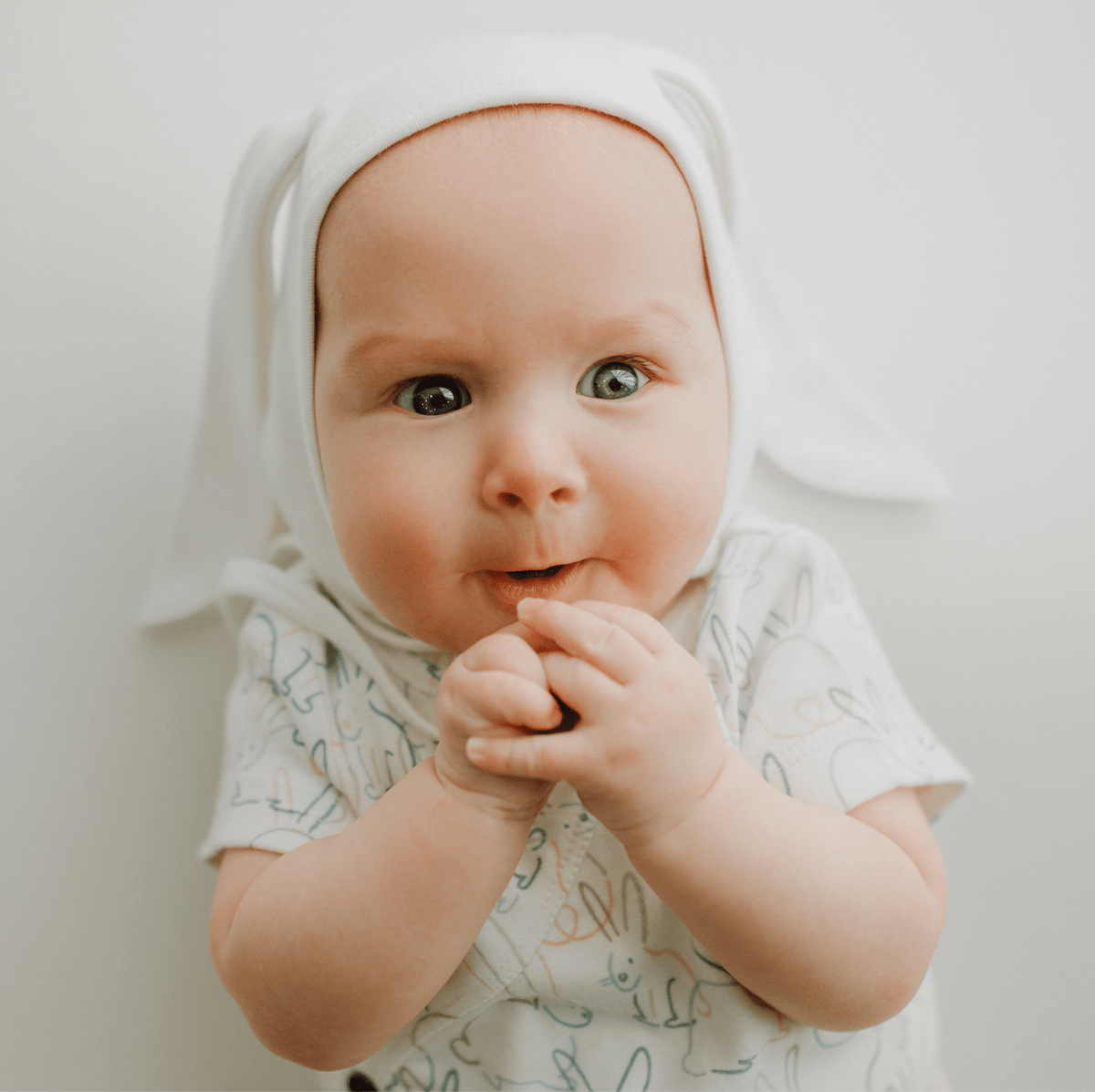 bonnet hat with ears | Ivory