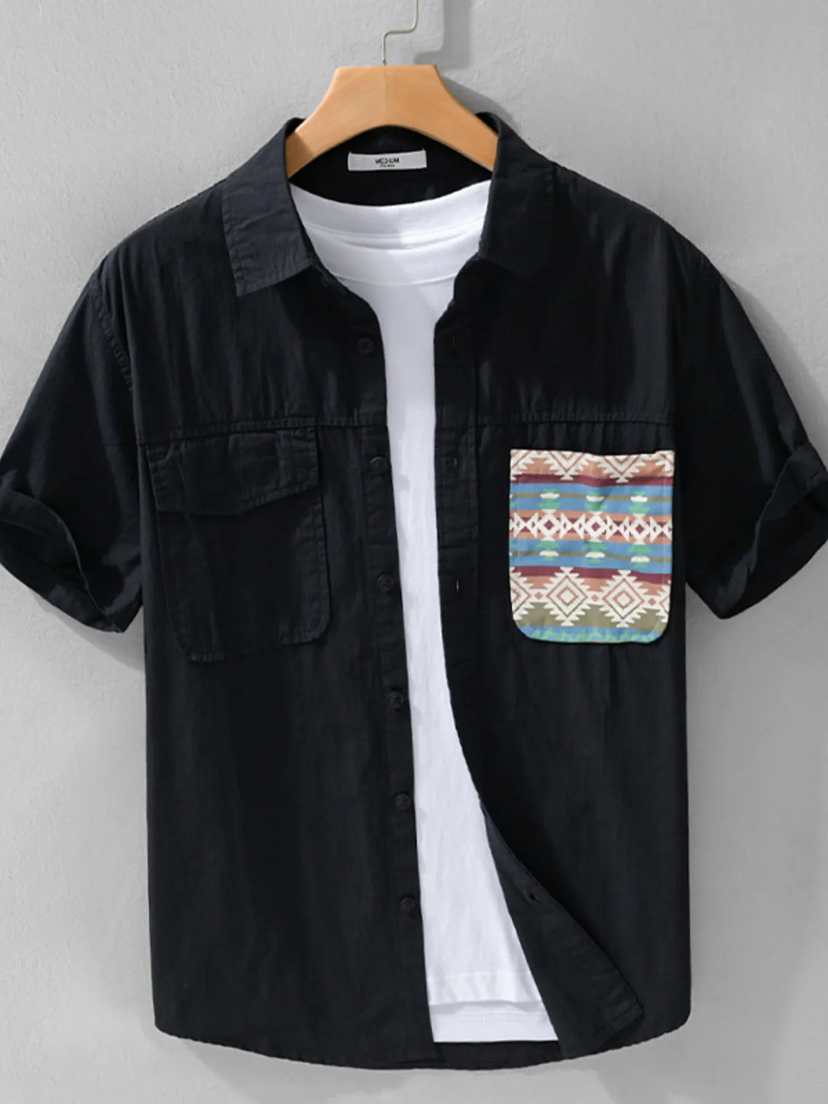 Men's Plus Size Button Up Short Sleeve Shirt