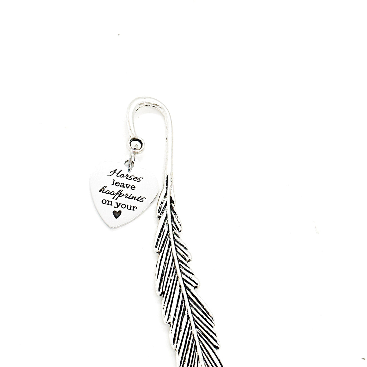 Horses Leave Hoofprints Your Heart Bookmark, Horse Lover Gift, Gift For Her, Wife Gift, Horse Quote Charm, Horse Farm Owner, Daughter Gift