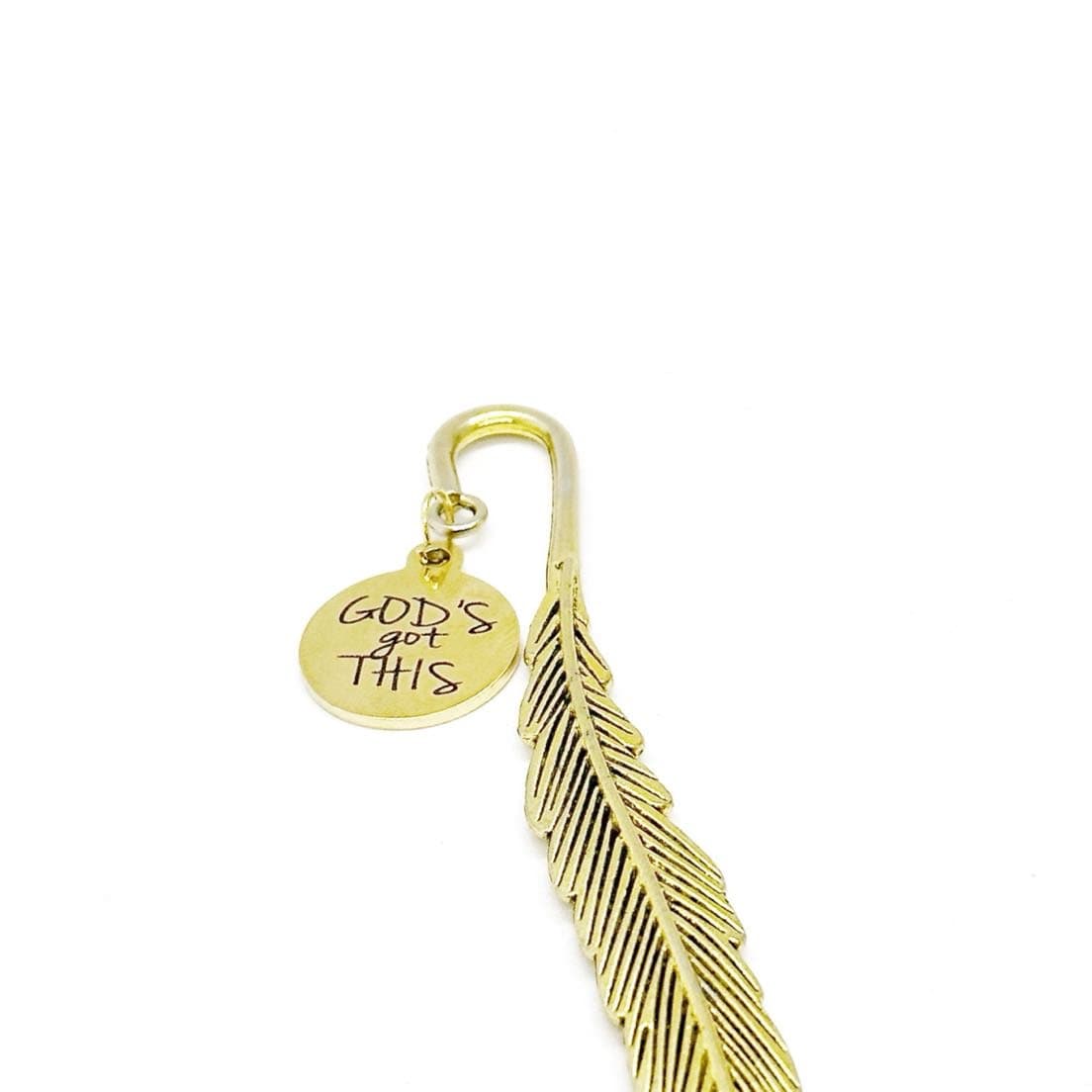 Godโs Got This Charm Goldtone Feather Bookmark, God Is In Control, Faith Gift, Christian, Bible Bookmark, Tough Times Gift, Difficulties