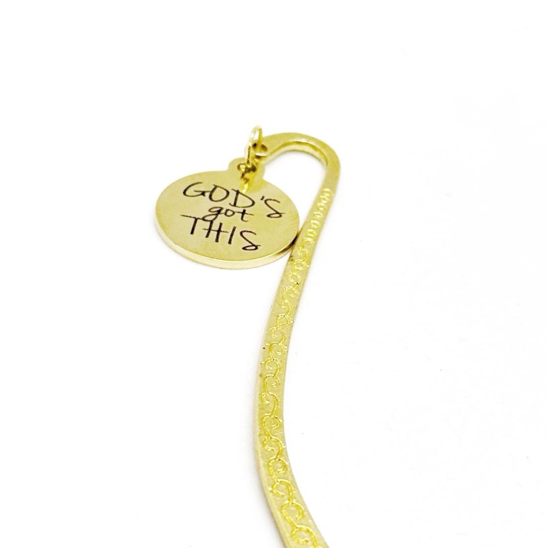 Godโs God This Goldtone Charm Bookmark, Small Bookmark, Faith Gift, Christian Belief, Believe In God, Difficult Times Gifts