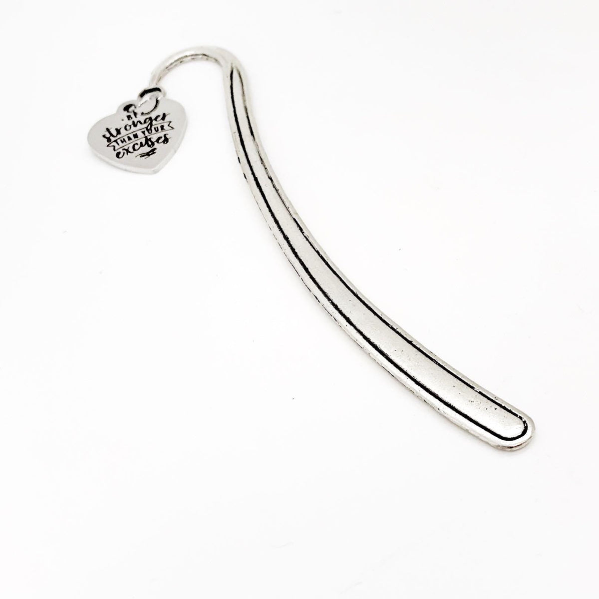 Be Stronger Than Your Excuses Charm Bookmark, Motivational Gift, Encouragement, Gift For Me, Workout Partner, Going To College, Entreprenuer