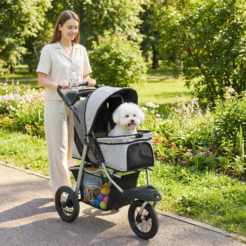 Compact AllโTerrain Pet Stroller