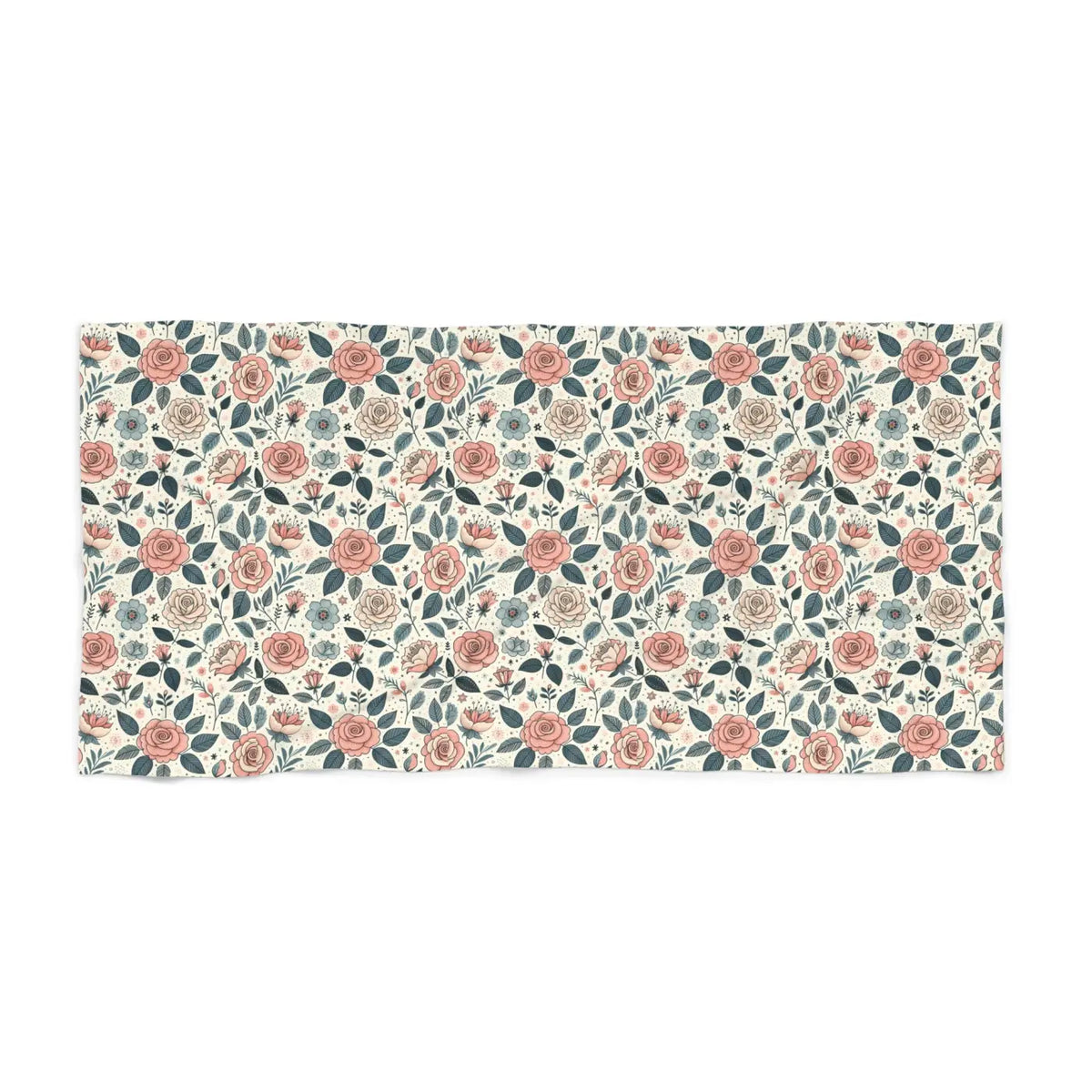 DipaliZ Rose Flowers Beach Towel Cotton Loop Backing