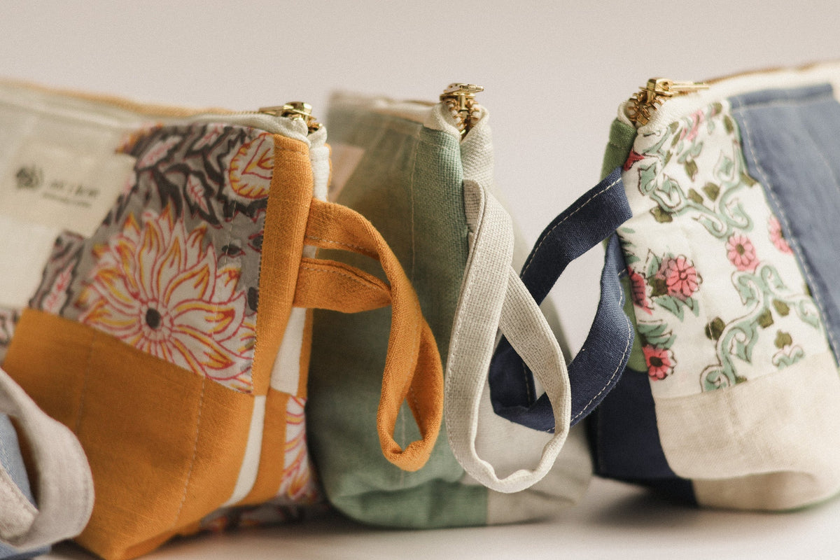Patchwork Quilted Cosmetic Pouch