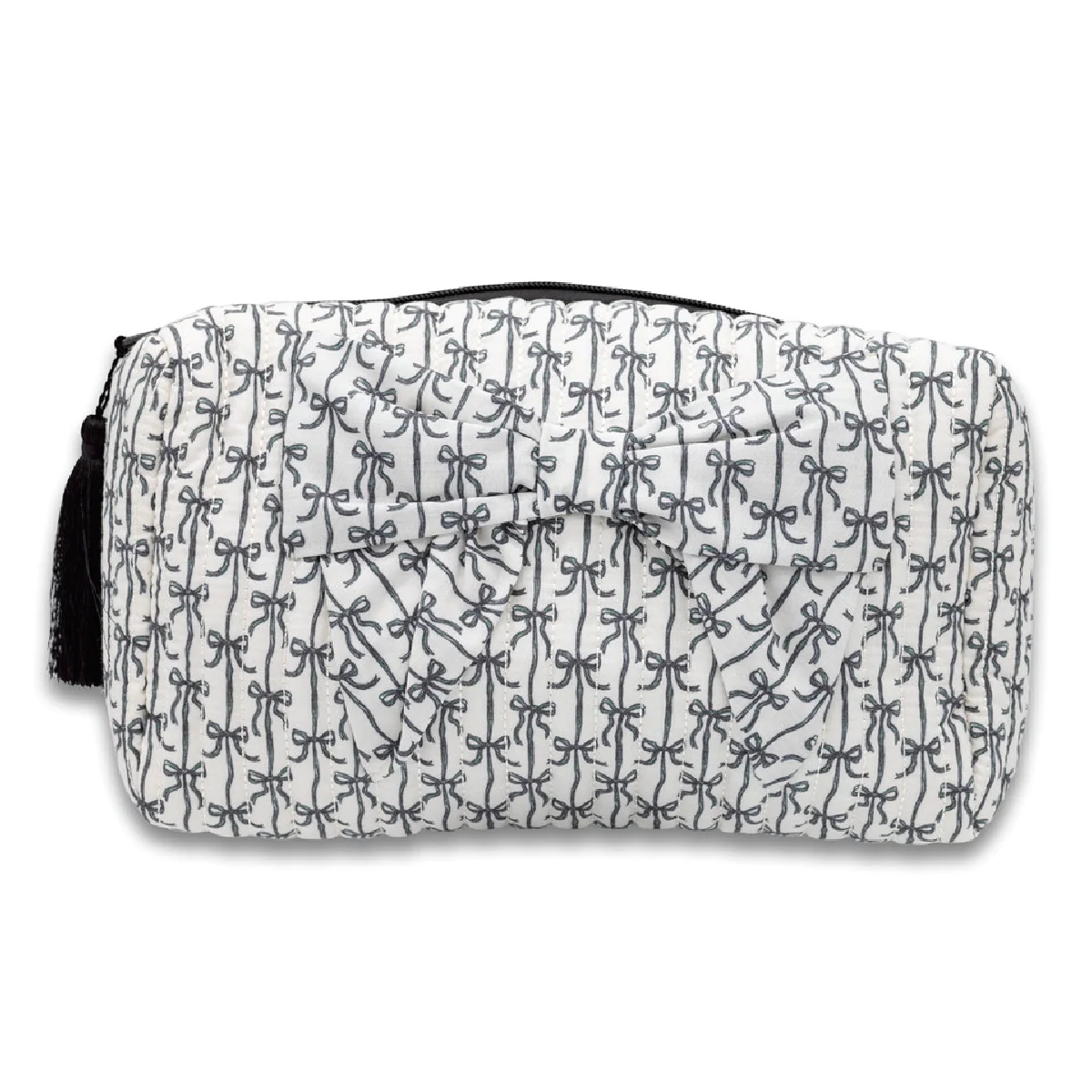 Simply Southernยฎ Quilted Bow Cosmo Bag: Black Bow