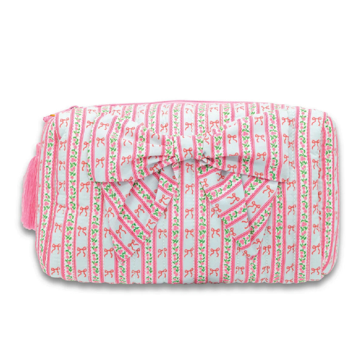 Simply Southernยฎ Quilted Bow Cosmo Bag: Stripe Bow
