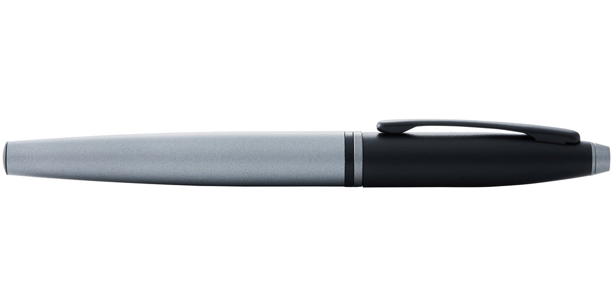 Calaisโข Matte Gray and Black Lacquer Stainless Steel Fine Nib Fountain Pen