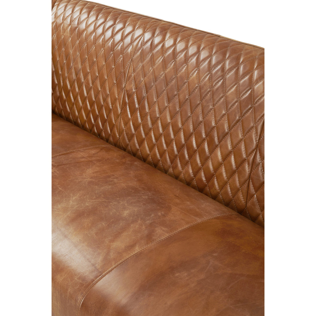 Vincent Industrial Modern Arm Chair - Light Brown Leather