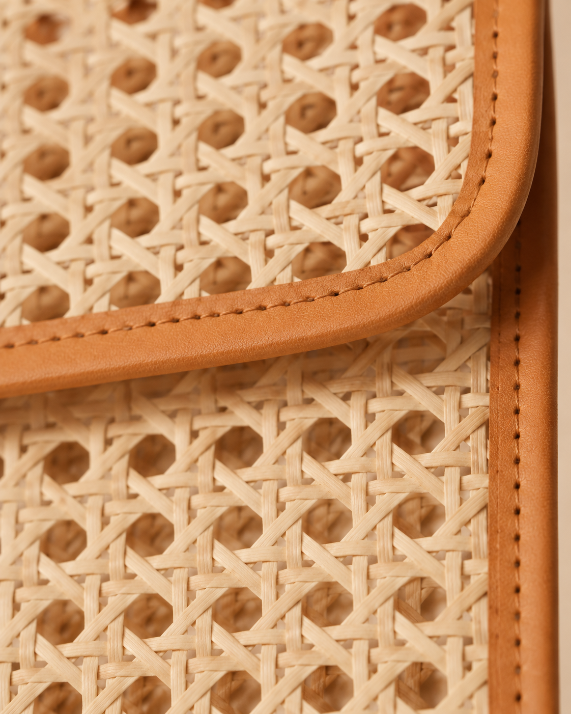 Eva Leather and Rattan Clutch