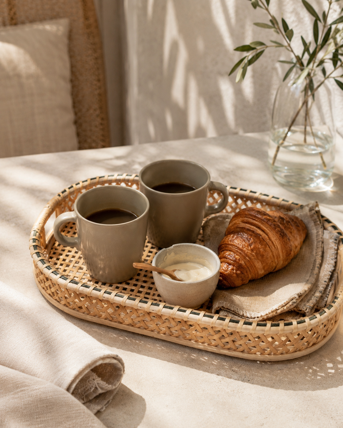 Nora Rattan Oval Tray