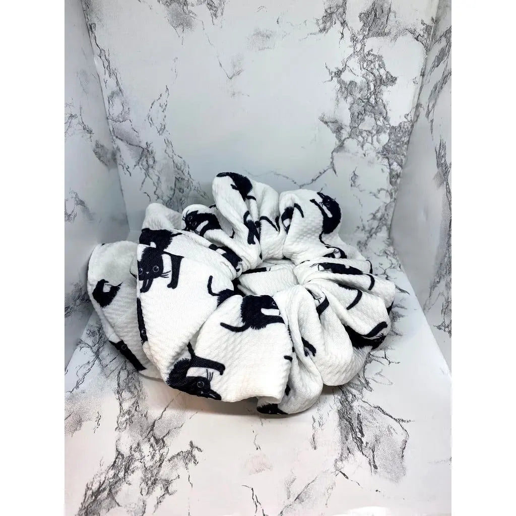Black Cat Halloween Bullet Scrunchie