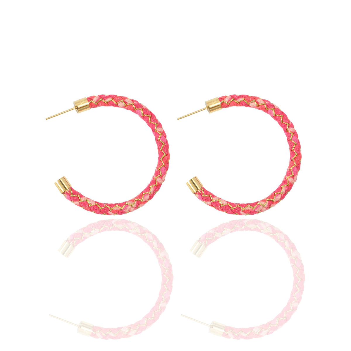 Sunrise Braided Silk Hoop Earrings
