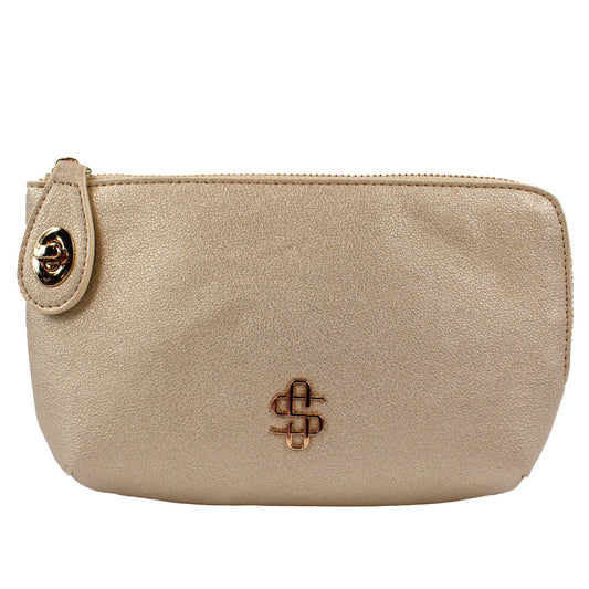 Simply Southern® Lock Wallet Bag: Gold