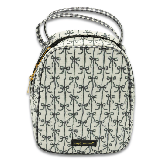 Simply Southern® Quilted Lunch Tote: Black Bow