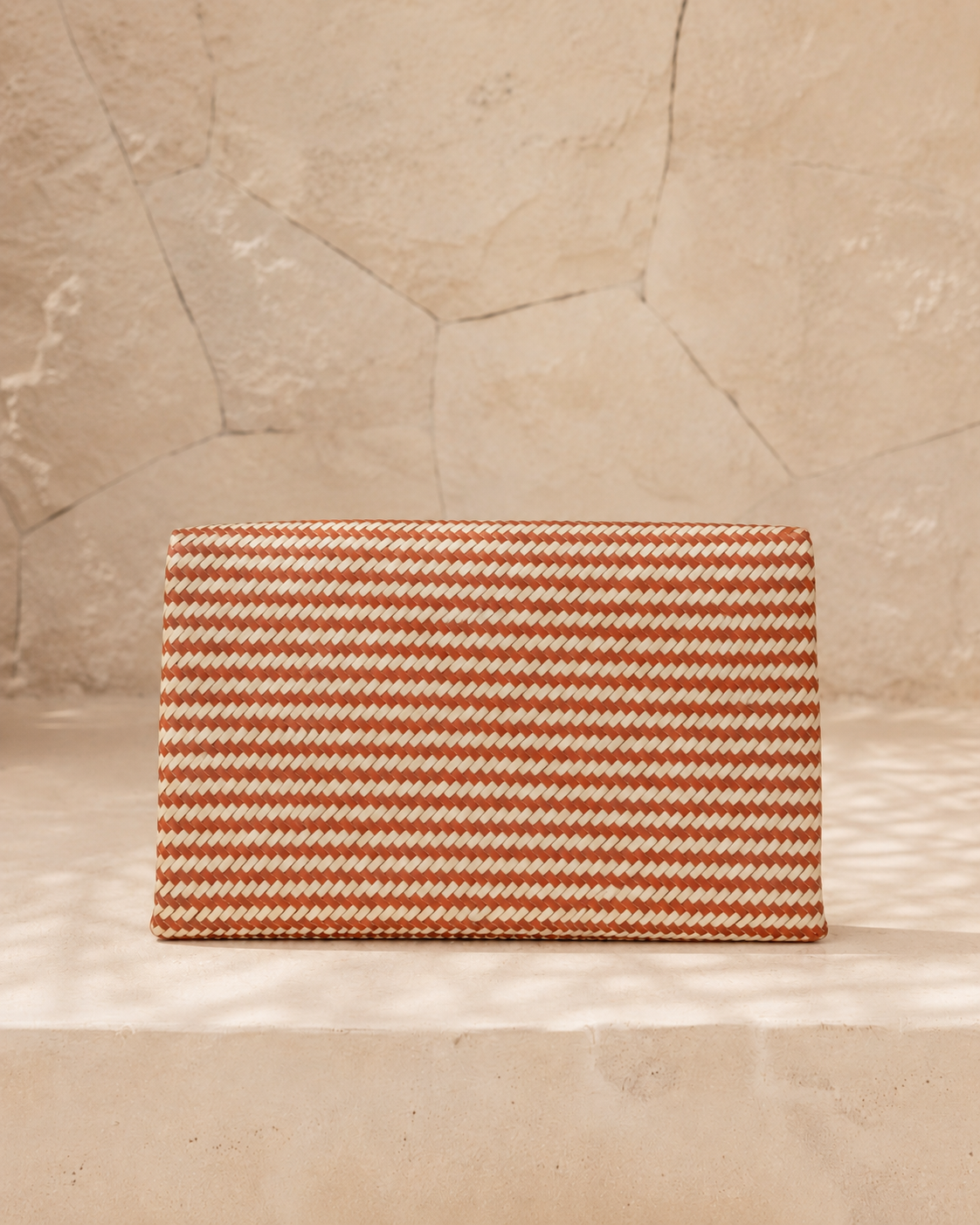 Stripes Rattan Clutch