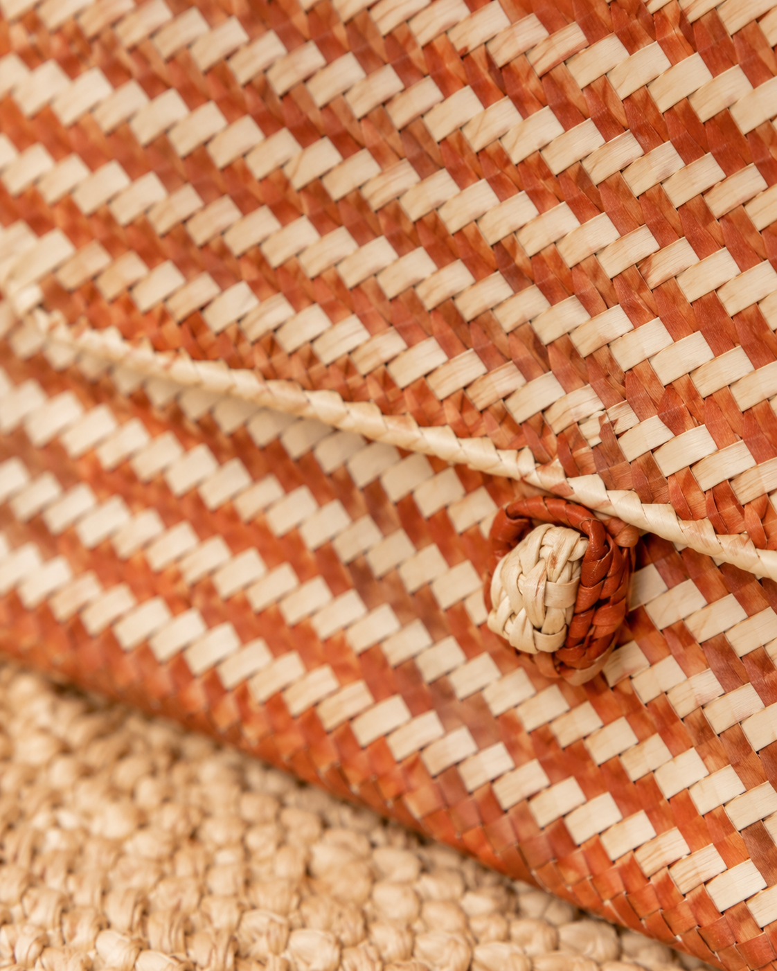 Stripes Rattan Clutch