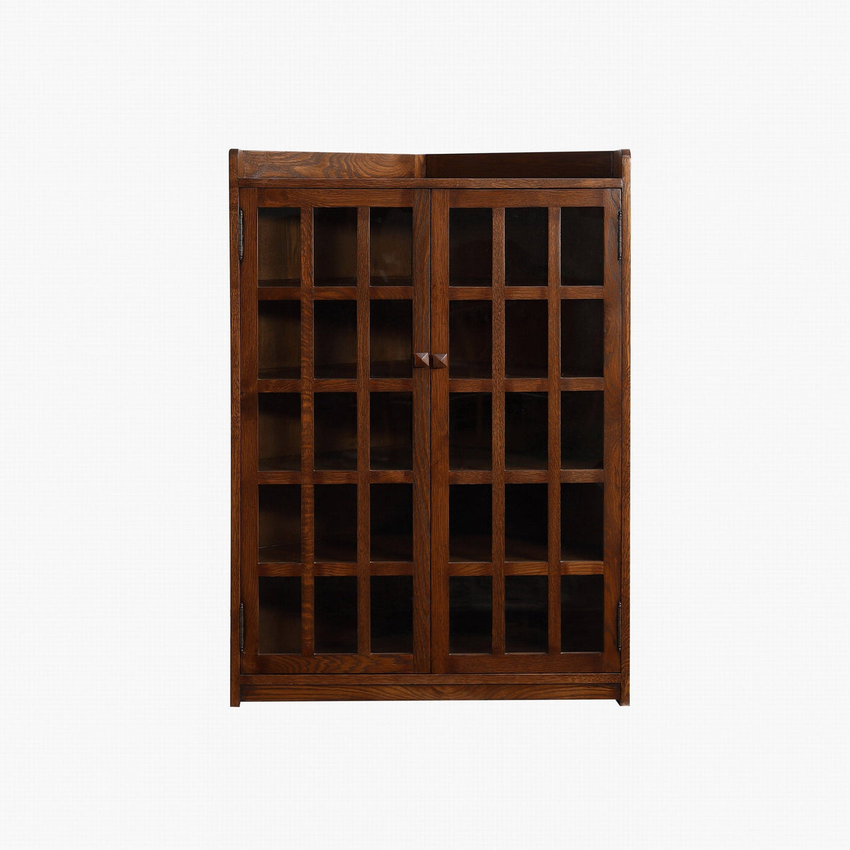 Mission Oak Corner Bookcase / Cabinet - Walnut