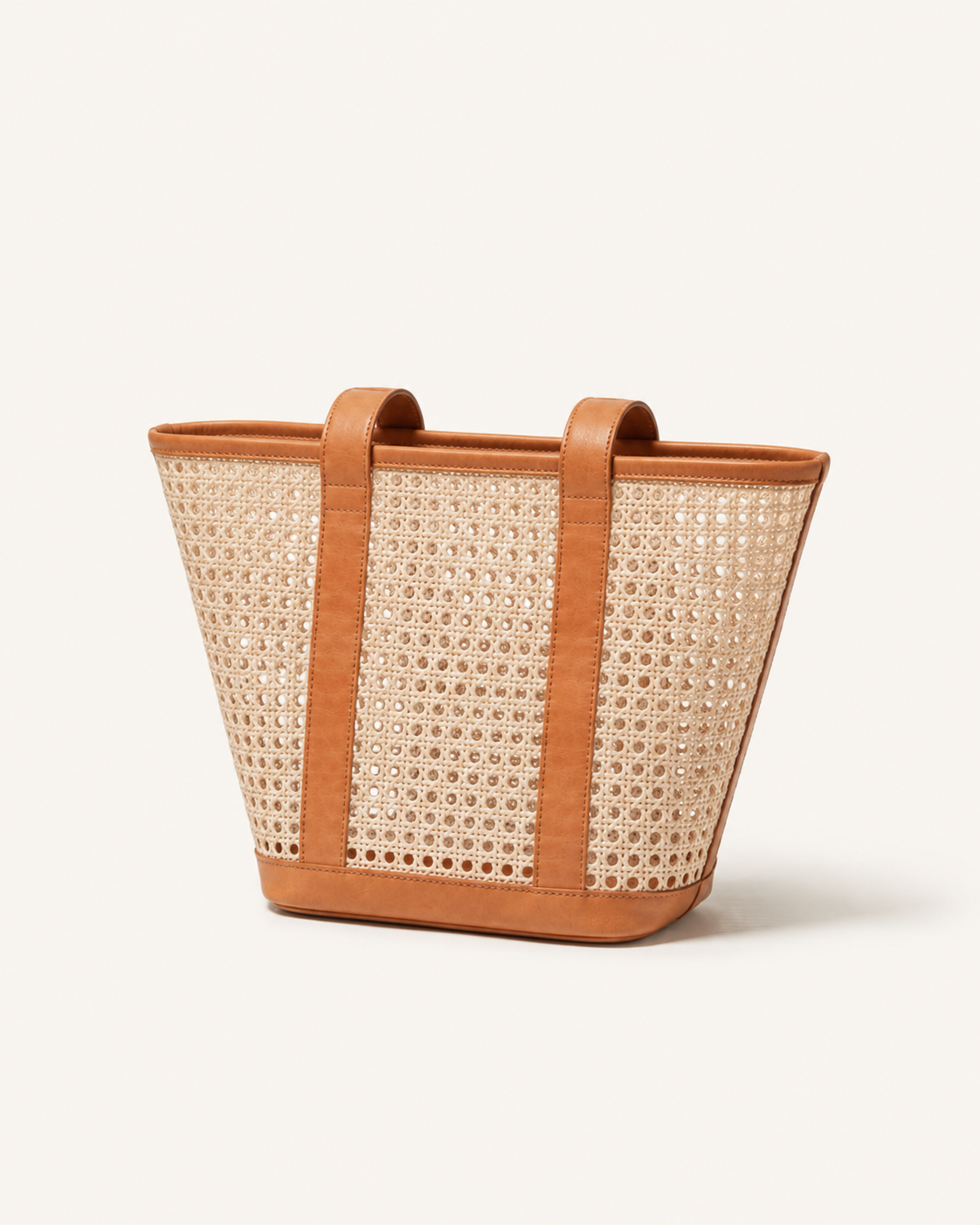 Raja Leather and Cane Carryall Bag