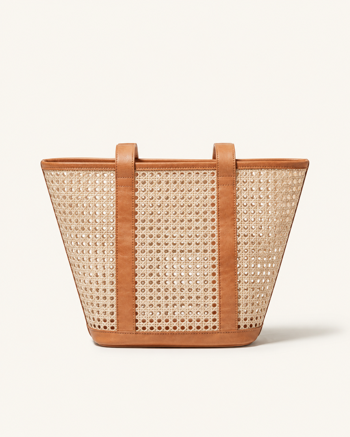 Raja Leather and Cane Carryall Bag
