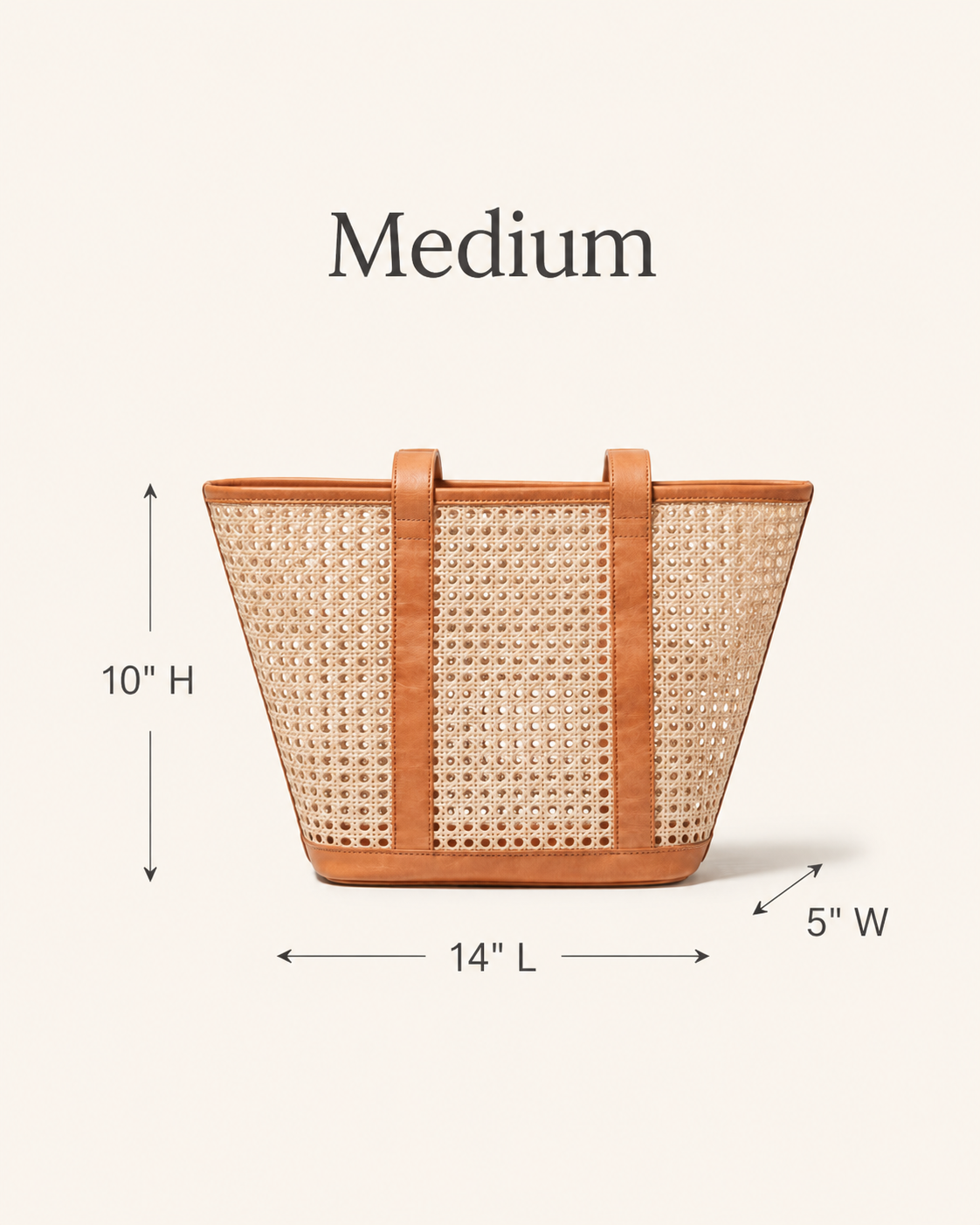 Raja Leather and Cane Carryall Bag