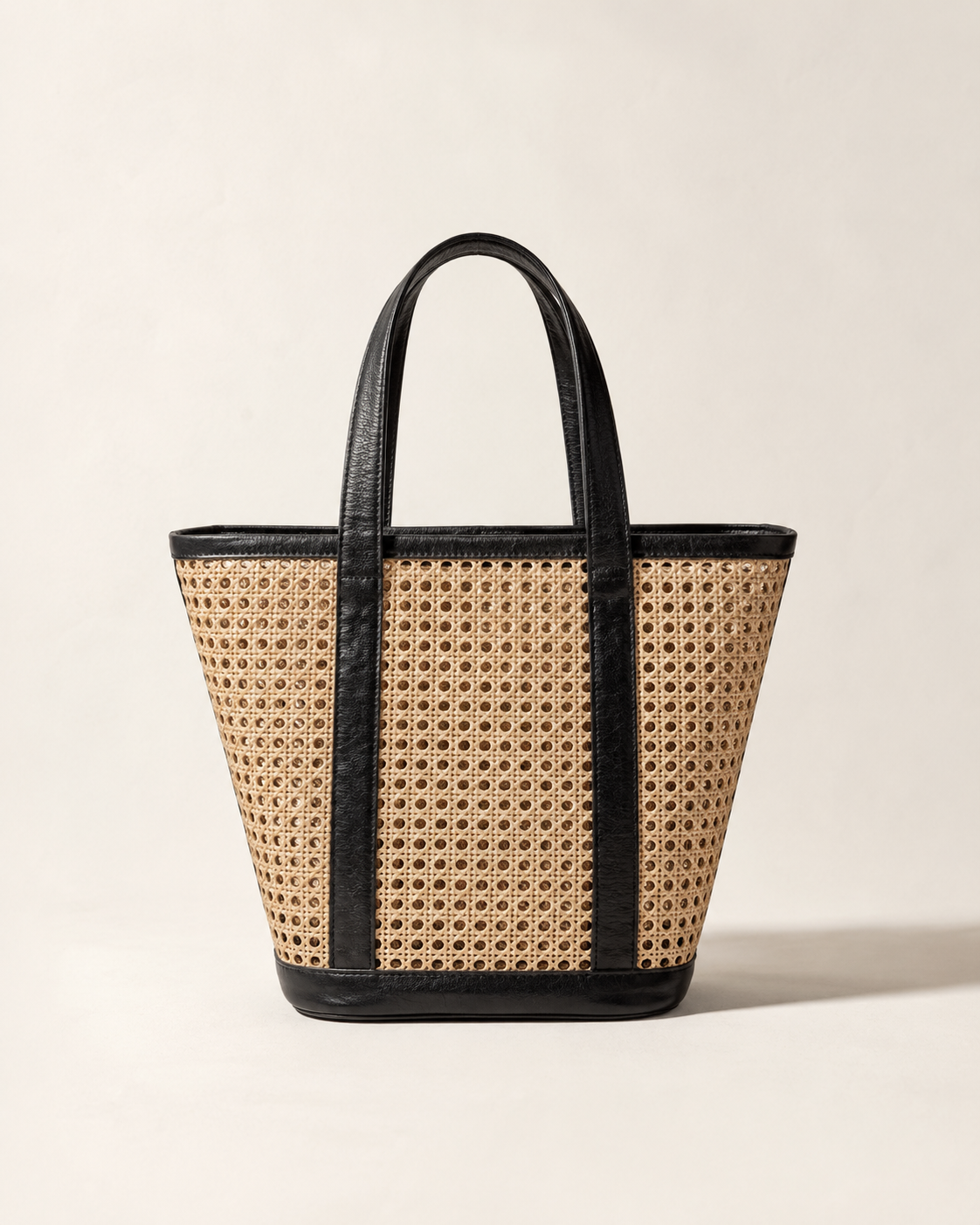 Raja Leather and Cane Carryall Bag