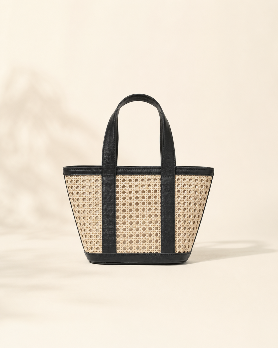 Raja Leather and Cane Carryall Bag