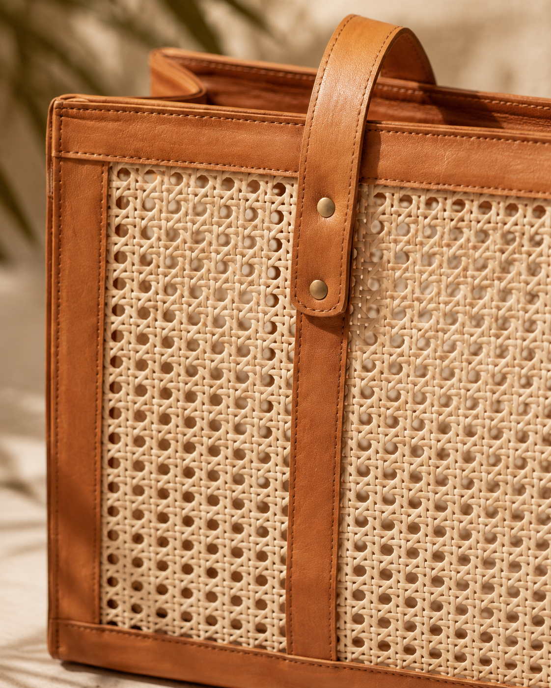 Raja Leather and Cane Everyday Bag