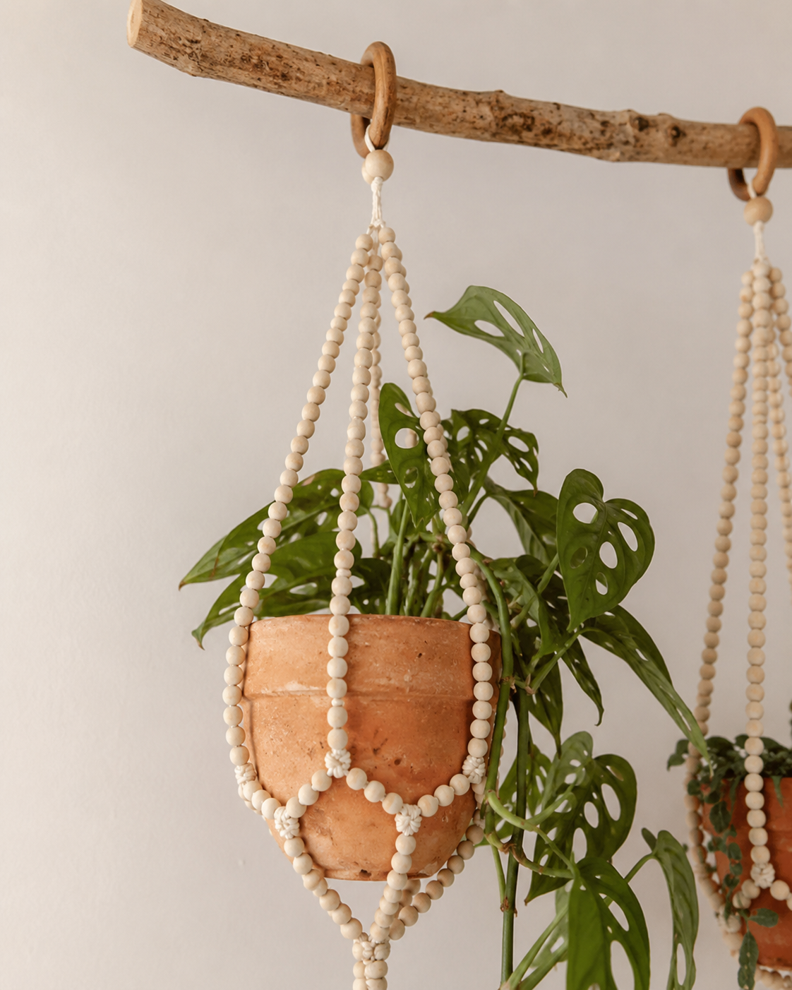 Wood Beaded Plant Hangers