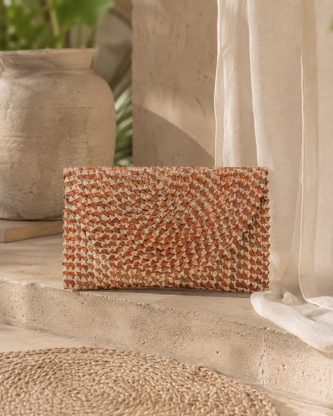 Ombre Rattan Clutch