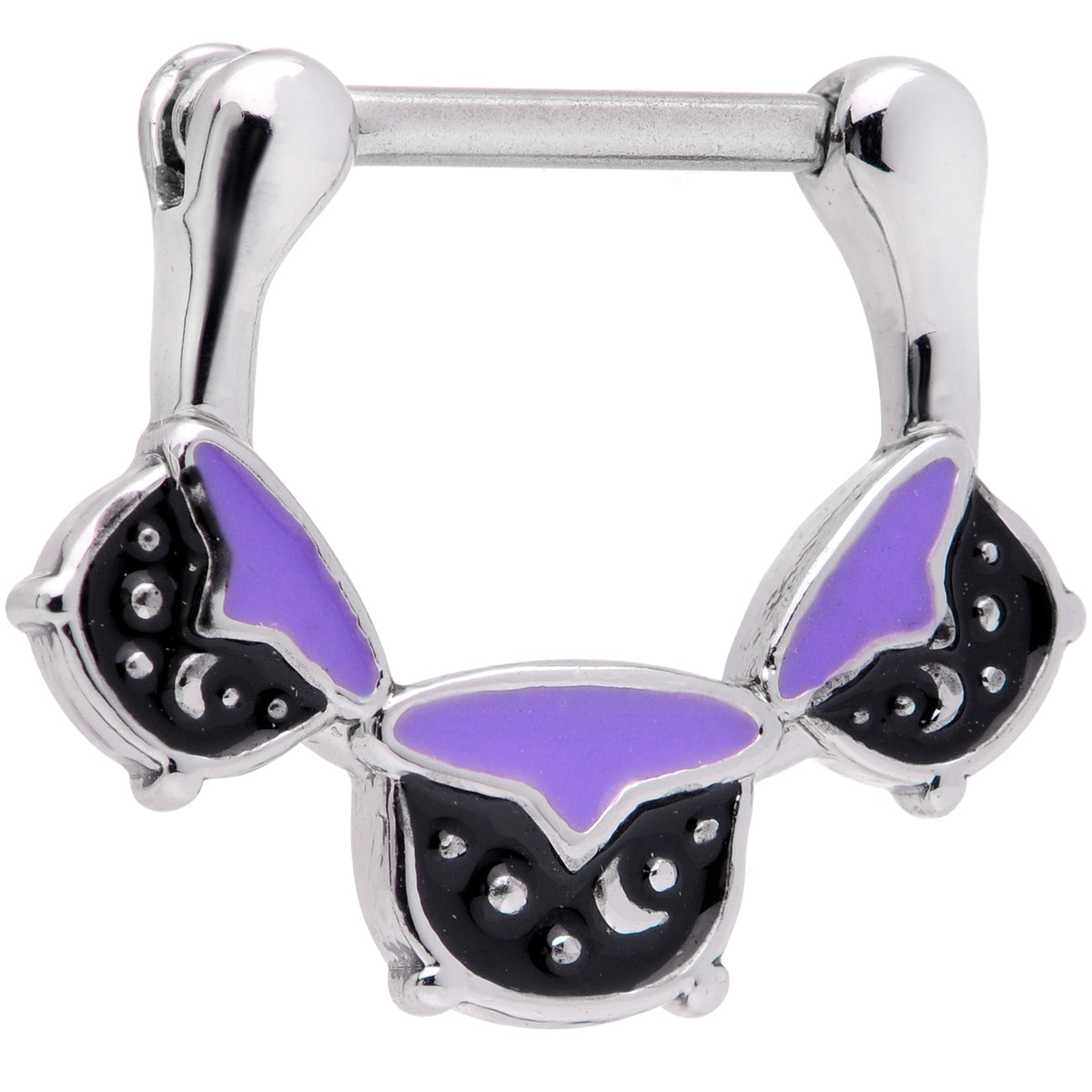 16G 3/8 Black Purple Cauldron Halloween Cartilage Clicker