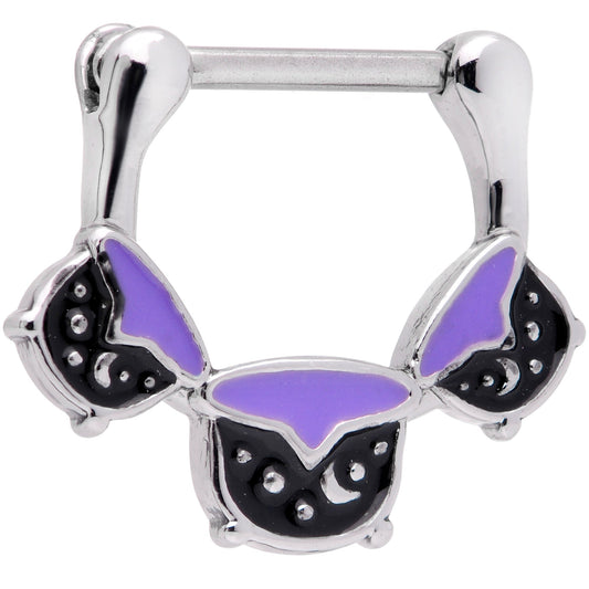 16G 3/8 Black Purple Cauldron Halloween Cartilage Clicker