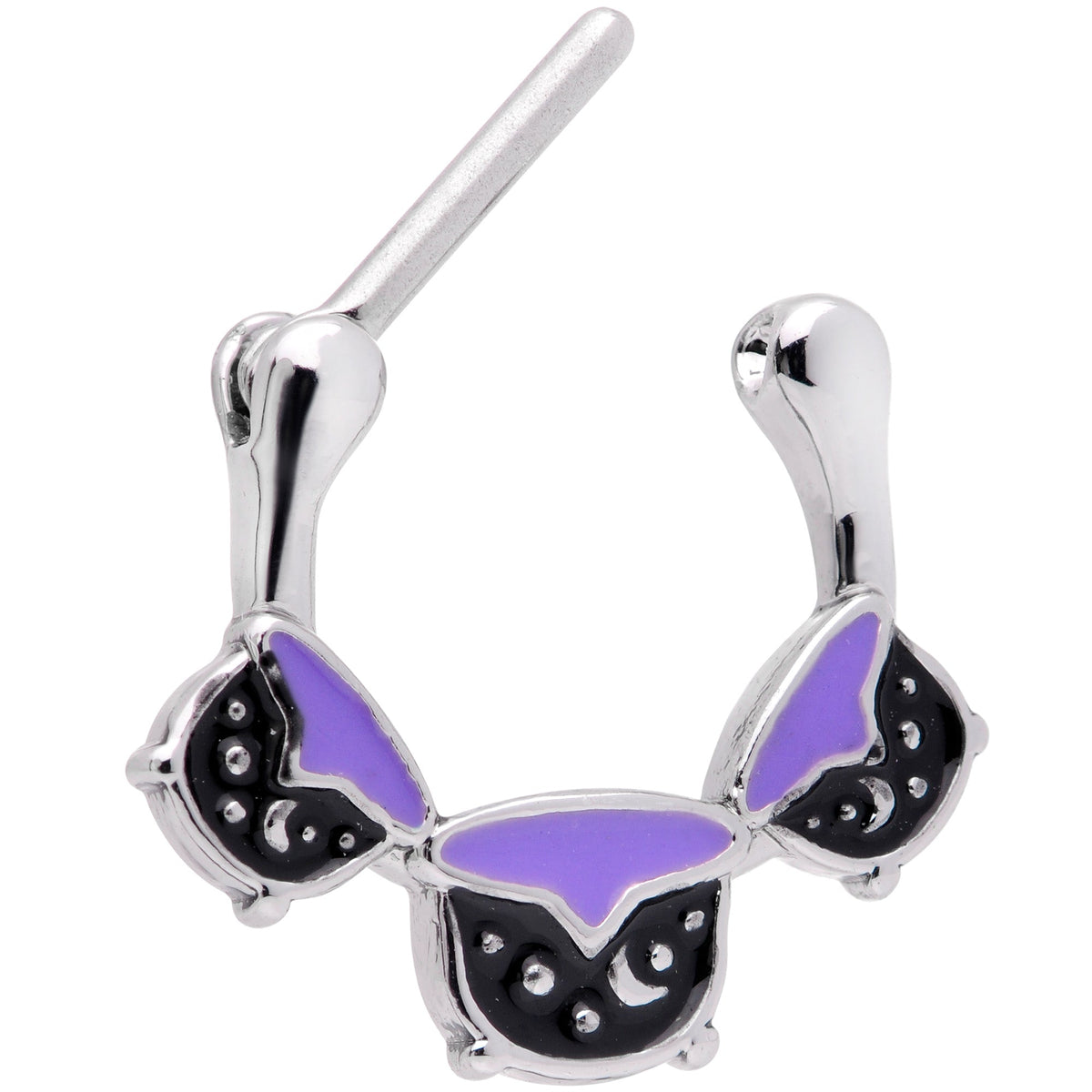 16G 3/8 Black Purple Cauldron Halloween Cartilage Clicker