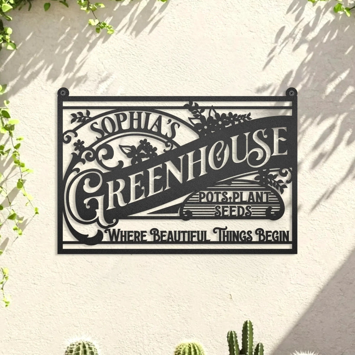Personalized Greenhouse Metal Sign - Gift Idea For Garden Lover - Where Beautiful Things Begin