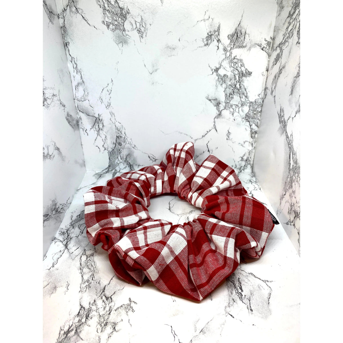 Red Plaid Christmas Scrunchie